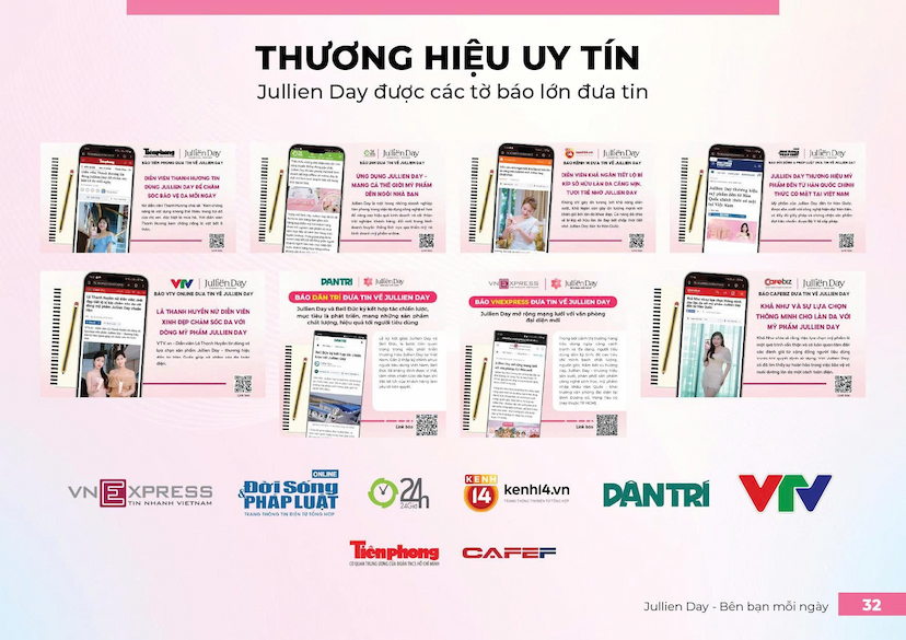 JULLIEN DAY - THƯƠNG HIỆU UY TÍN ĐƯỢC CƠ QUAN BÁO CHÍ ĐƯA TIN